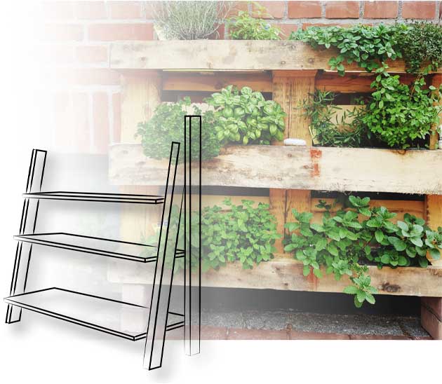 2. Kräuter-Treppe aus Paletten oder Dachlatten