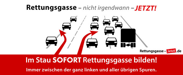 : Machen Sie Rettungskräfte den Weg frei : Machen Sie Rettungskräfte den Weg frei