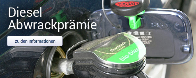 Auto tankt Diesel zum letzten mal weil es abgewrackt wird